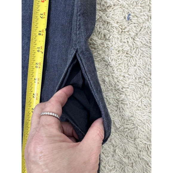 Garnet Hill Linen Sleeveless A Line Dress Raw Hem Pockets Women's 4 Minimalist - Picture 10 of 12